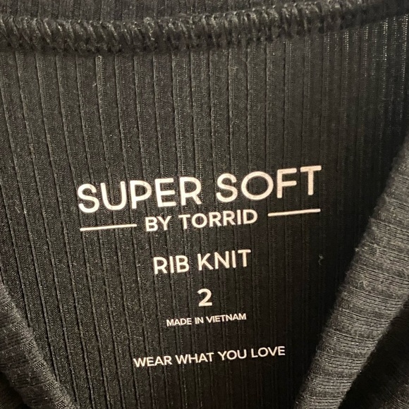 Torrid Super Soft Rib Knit Black Mock Neck Long Sleeve 2X - Picture 5 of 6